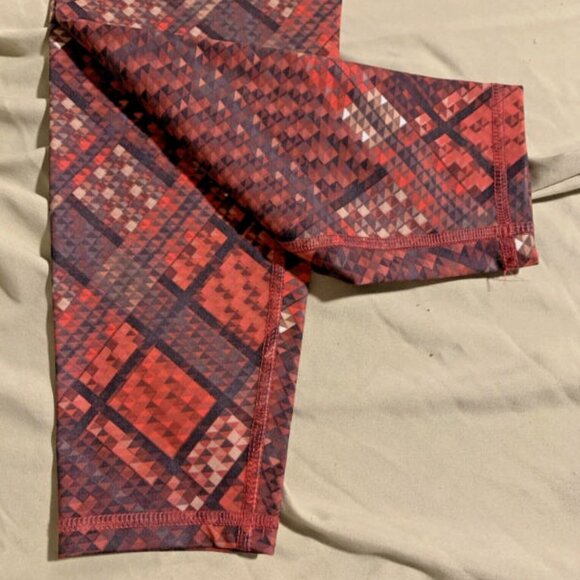 Champion Master Plaid Red High Rise Sculpt Leggings Women’s Med 7/8 Side Pockets - Picture 2 of 10